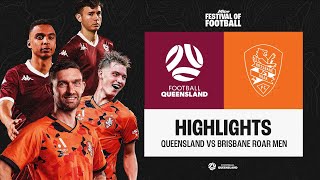 Mitre Festival of Football  Queensland Men vs Brisbane Roar Highlights [upl. by Grewitz958]