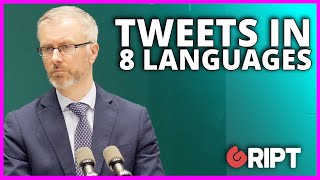 OGorman asked about infamous tweets in 8 languages [upl. by Aniretake]