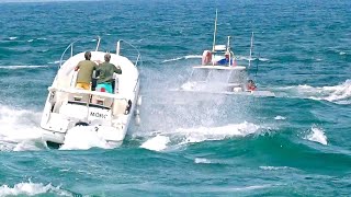 📛 WARNING📛 ENTRÉE ET SORTIE AGITÉES DE BATEAUX AUTOUR DU BANC DE SABLE DE CAPBRETON ⚓Alexrolland [upl. by Trainer]