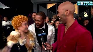 Ice Spice Gets InterviewCRASHED by Busta Rhymes at Grammys Exclusive [upl. by Nuahsyt361]