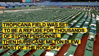 Hurricane Milton Destroys Tropicana Field Roof Disrupting St Petersburg Relief Efforts [upl. by Zink]