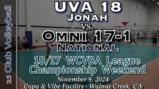 20241110  18u Volleyball  UVA 18 Jonah vs Omni 171 Nationals [upl. by Gader]