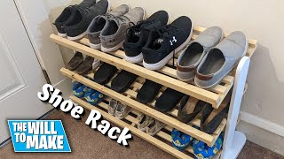 How To Make A Shoe Rack  DIY  Woodworking  The Will To Make [upl. by Bocoj]