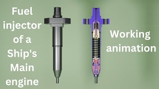 Fuel injector working animation of a Ships Main engine [upl. by Rudich464]