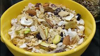 Make Muesli At Home  Homemade Muesli  Easy Oats amp Nuts Muesli  Healthy and Sugar free Breakfast [upl. by Reseda]