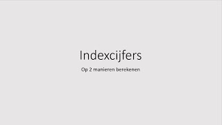 Indexcijfers [upl. by Nava9]