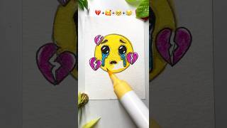 Broken Heart  Emoji Satisfying Creative art creativeart satisfying shorts [upl. by Lahcear]