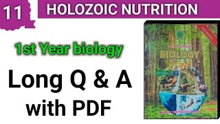 Long Questions  Holozoic Nutrition  class 11 bio [upl. by Ecire]