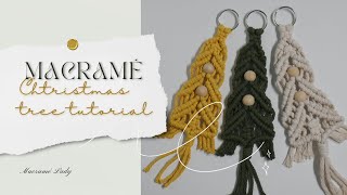 Macramé Christmas TreeOrnament Tutorial DIY Makrome Çam Ağacı Yapılışı Macrame Kerstboom Tutorial [upl. by Naloj]