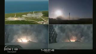 Touchdowns SpaceX Lands All 3 Falcon Heavy Boosters After Launching Satellite [upl. by Giulio719]