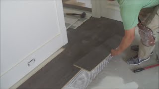 DIY Hardwood or Laminate Flooring Installation without Transitions HowTo Mryoucandoityourself [upl. by Nnaillek]