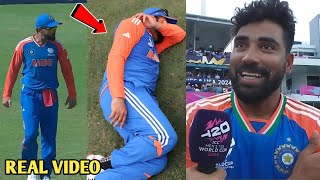 Rohit Sharma and All players reaction on Last Ball match winning moment in T20 World Cup 2024 [upl. by Downey]