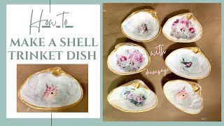 How to Decoupage Shell Trinket Bowls [upl. by Assile373]