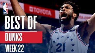 NBAs Best Dunks  Week 22 [upl. by Ateekal]