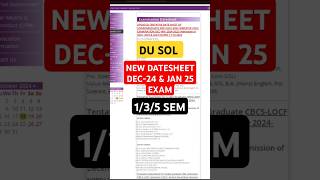 DU SOL Release new updated Tentative Datesheet for 135 SEM dusolexam solexam2024 [upl. by Attenborough714]