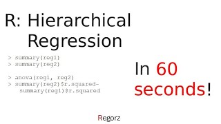 R Hierarchical Regression in 60 Seconds [upl. by Asnarepse]