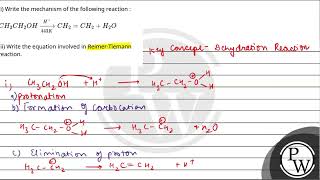 i Write the mechanism of the following reaction \n\\CH 3 CH 2 OH \\xrightarrow443 K  H [upl. by Margaretta801]