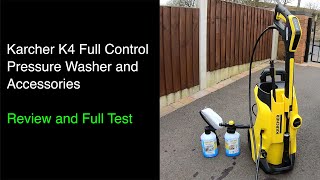 karcher K4 Full Control Pressure Washer and Accessories  Full Test and Review [upl. by Aborn]