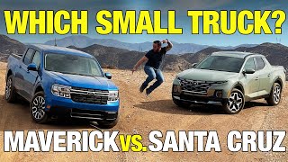 Ford Maverick vs Hyundai Santa Cruz  SmallTruck Comparison Test  Price Towing Specs amp More [upl. by Tim]