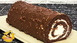 BRAZO DE GITANO DE CHOCOLATE Y AVELLANAS [upl. by Ahsirhcal]