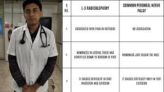 FOOT DROP L5 RADICULOPATHY VS COMMON PERONEAL NERVE PALSY [upl. by Aliac]