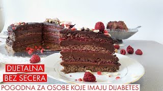 KETO BARON TORTA BEZ SECERA  KETO ISHRANA  TORTA OD MALINA I CRNE COKOLADE [upl. by Nnahs]