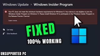 HOW to fix windows 11 in Unsupported pc windows insider program error [upl. by Yzus301]