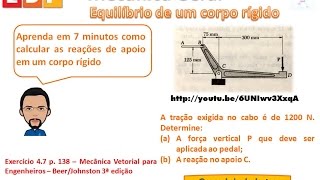 Mecânica Geral Equilíbrio do corpo rígido [upl. by Htiekal]