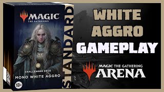 Testing the Mono White Aggro Challenger Deck Magic Arena [upl. by Frick]