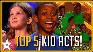 TOP FIVE BEST KID AUDITIONS from Britains Got Talent 2023 [upl. by Ahsieken]