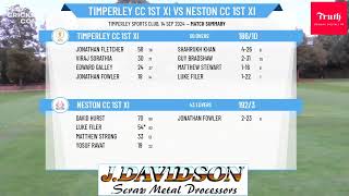 Timperley CC 1st XI v Neston CC 1st XI [upl. by Aenneea668]