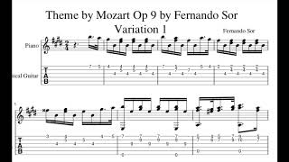 How to Play Theme by Mozart Op 9 by Fernando Sor [upl. by Devina]