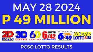 Lotto Result Today 9pm May 28 2024  PCSO Complete [upl. by Brocky]