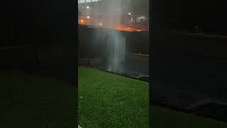 Manhole cover is about to erupt due to back pressure from the drainage after a heavy rain [upl. by Noyart]