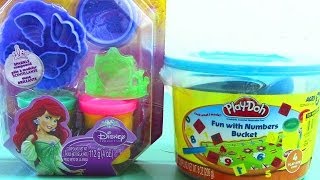 Playdoh Disney Princess and Playdoh Fun with Numbers Bucket Playsets [upl. by Kallista824]