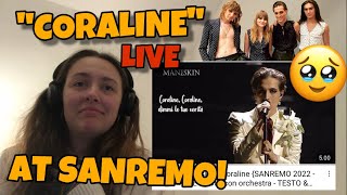 REACTING TO quotCORALINEquot LIVE AT SANREMO MÅNESKIN [upl. by Lotsyrk]