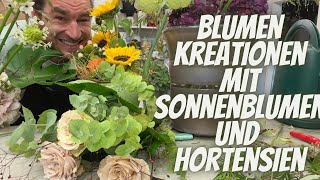 Floristik Inspirationen mit Hortensien und Sonnenblumen [upl. by Suellen310]