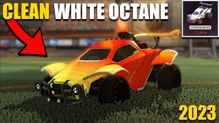 20 CLEAN TITANIUM WHITE OCTANE DESIGNS  TryhardSweaty WHITE OCTANE Presets in Rocket League [upl. by Hendel]