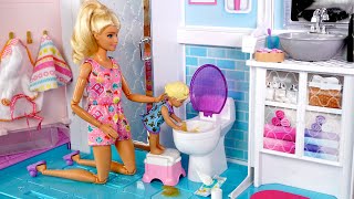 Barbie amp Ken Doll Family Toddler Get Well Routine [upl. by Kcire]