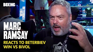 Artur Beterbiev Trainer Marc Ramsay Reacts To Win vs Bivol [upl. by Alyehs]