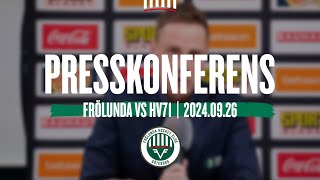 Presskonferensen efter Frölunda  HV71 [upl. by Suirtimid]