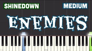 Shinedown  Enemies Piano Tutorial  Medium [upl. by Ylram185]