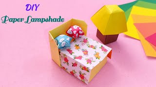 Origami Table Lamp  How to make a Paper Table Lamp  miniature paper craft  DIY crafts [upl. by Ainsley308]