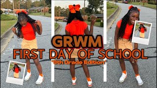 GRWM  FIRST DAY OF SCHOOL  8th grade   school vlog  new shoes  school supplies  friends  etc [upl. by Peatroy]