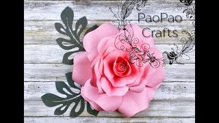 ROSA DE PAPEL  FLORES DE PAPEL  MOLDES GRATIS  HOW TO MAKE PAPER ROSE [upl. by Michaelina]