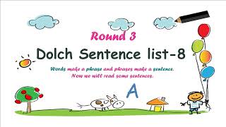 Read aloud  Dolch Sight words  Words Phrases Sentences List 8  The Infinite Academy [upl. by Luoar]