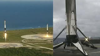 Falcon Heavy boosters landing [upl. by Truscott]