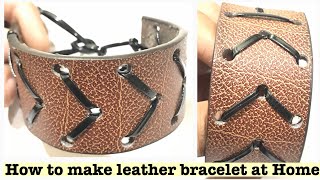 DIY LEATHER BRACELETS  How to Make Leather Bracelet at Home Using Old Leather Belts  reuse ideas [upl. by Engel]