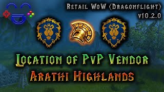 Alliance PvP Vendor Mark of Honor Gear Arathi Highlands  Retail WoW 2024 [upl. by Hcib625]