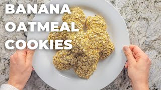 EASY AND HEALTHY BANANA OATMEAL COOKIES Vegan GlutenFree SugarFree  Only 3 Ingredients shorts [upl. by Flin681]